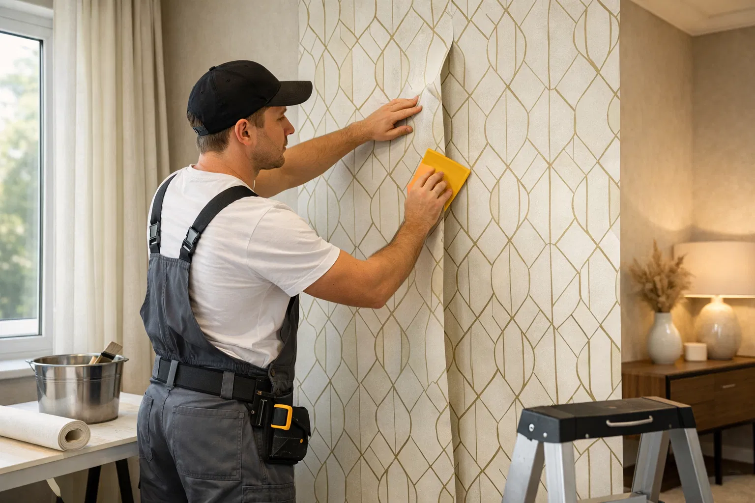 Professional wallpaper installation
